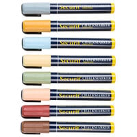 American Metalcraft SMA510V8ET Securit All-Purpose Mini Tip Assorted Earth Tone Chalk Markers - 8/Pack
