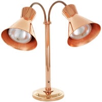 Hanson Heat Lamps DLM/300/ST/BCOP Dual Bulb Flexible Freestanding Streamline Heat Lamp with Bright Copper Finish - 115/230V