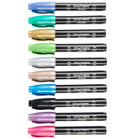 DriMark WEM1170B Bullet Tip Metallic Assorted Colors Chalk Markers - 10/Pack