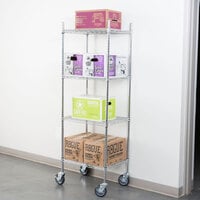 Regency 18 inch x 24 inch x 70 inch NSF Chrome 4-Shelf Kit with Casters