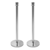 American Metalcraft RSLWCH 37 1/4 inch Mirror-Polished Stainless Steel Crowd Control / Guidance Stanchion Set