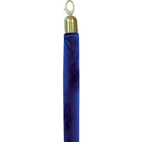 American Metalcraft RSCLRPGOBU 60 inch Blue Velour Crowd Control / Guidance Stanchion Rope with Gold Ends