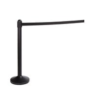 American Metalcraft RSBPBL 40 inch Black Matte Crowd Control / Guidance Stanchion with 84 inch Black Retractable Belt