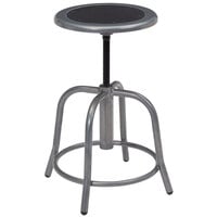 National Public Seating 6810-02 Gray 18 inch - 24 inch Adjustable Swivel Lab Stool with Black Steel Seat
