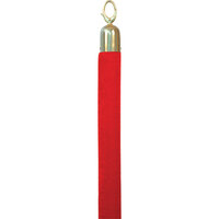 American Metalcraft RSCLRPGORD 60 inch Red Velour Crowd Control / Guidance Stanchion Rope with Gold Ends