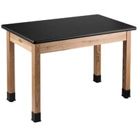 National Public Seating Wood Science Lab Table with High-Pressure Laminate Top