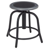 National Public Seating 6810-10 Black 18 inch - 24 inch Adjustable Swivel Lab Stool with Black Steel Seat