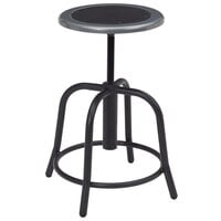 National Public Seating 6810-10 Black 18 inch - 24 inch Adjustable Swivel Lab Stool with Black Steel Seat
