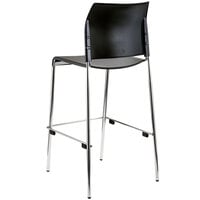 National Public Seating 8810B-11-10 Cafetorium 44 5/8 inch Black Stackable Bar Stool with Plastic Seat and Back