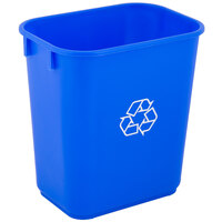 Lavex 13 Qt. / 3 Gallon Blue Rectangular Recycling Wastebasket / Trash Can
