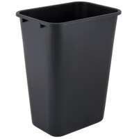 Lavex Janitorial 41 Qt. / 10 Gallon Black Rectangular Wastebasket / Trash Can