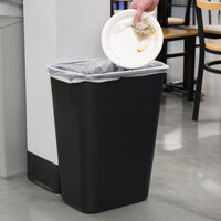 Lavex Janitorial 41 Qt. / 10 Gallon Black Rectangular Wastebasket / Trash Can