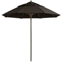 Grosfillex 98300231 Windmaster 7 1/2' Charcoal Gray Fiberglass Umbrella with 1 1/2 inch Aluminum Pole