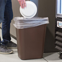 Lavex Janitorial 41 Qt. / 10 Gallon Brown Rectangular Wastebasket / Trash Can