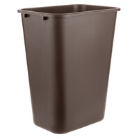 Lavex Janitorial 41 Qt. / 10 Gallon Brown Rectangular Wastebasket / Trash Can