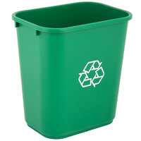 Lavex Janitorial 28 Qt. / 7 Gallon Green Rectangular Recycling Wastebasket / Trash Can