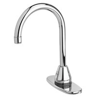 Rubbermaid FG750354 Venetian Chrome 4" Center Set Deck Mounted Hands-Free Sensor Faucet with 5 1/2" Gooseneck Spout, Thermostatic Mixing Valve, and Supply Hoses