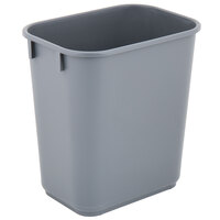Lavex Janitorial 13 Qt. / 3 Gallon Gray Rectangular Wastebasket / Trash Can