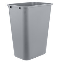 Lavex Janitorial 41 Qt. / 10 Gallon Gray Rectangular Wastebasket / Trash Can