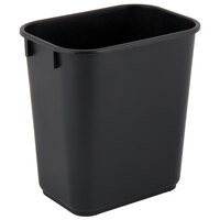 Lavex 13 Qt. / 3 Gallon Black Rectangular Wastebasket / Trash Can