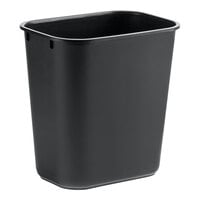 Lavex 13 Qt. / 3 Gallon Black Rectangular Wastebasket / Trash Can