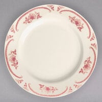 Homer Laughlin by Steelite International HL2022 American Rose Red 6 5/8" Ivory (American White) Rolled Edge China Plate - 36/Case