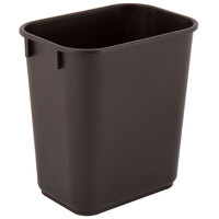 Lavex Janitorial 13 Qt. / 3 Gallon Brown Rectangular Wastebasket / Trash Can