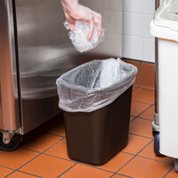 Lavex Janitorial 13 Qt. / 3 Gallon Brown Rectangular Wastebasket / Trash Can