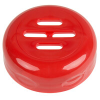 Tablecraft C260SLTRE Red Plastic Slotted Shaker Top - 12/Pack