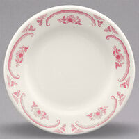 Homer Laughlin by Steelite International HL2032 American Rose Red 7 1/8" Ivory (American White) Rolled Edge China Plate - 36/Case
