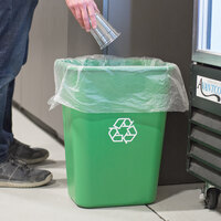 Lavex Janitorial 41 Qt. / 10 Gallon Green Rectangular Recycling Wastebasket / Trash Can
