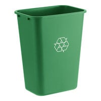 Lavex 41 Qt. / 10 Gallon Green Rectangular Recycling Wastebasket / Trash Can