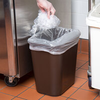 Lavex Janitorial 28 Qt. / 7 Gallon Brown Rectangular Wastebasket / Trash Can