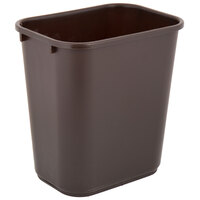 Lavex Janitorial 28 Qt. / 7 Gallon Brown Rectangular Wastebasket / Trash Can