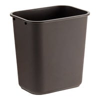 Lavex 28 Qt. / 7 Gallon Brown Rectangular Wastebasket / Trash Can