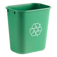 Lavex 13 Qt. / 3 Gallon Green Rectangular Recycling Wastebasket / Trash Can