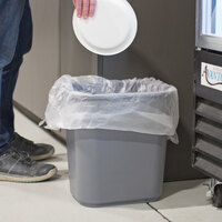 Lavex Janitorial 28 Qt. / 7 Gallon Gray Rectangular Wastebasket / Trash Can