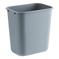 Lavex 28 Qt. / 7 Gallon Gray Rectangular Wastebasket / Trash Can