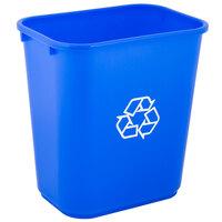 Lavex Janitorial 28 Qt. / 7 Gallon Blue Rectangular Recycling Wastebasket / Trash Can