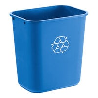 Lavex 28 Qt. / 7 Gallon Blue Rectangular Recycling Wastebasket / Trash Can