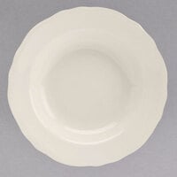 Homer Laughlin by Steelite International HL56400 Carolyn 12.75 oz. Ivory (American White) Scalloped China Rim Soup Bowl - 24/Case