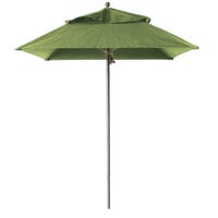 Grosfillex 98662431 Windmaster 6 1/2' Square Pistachio Fiberglass Umbrella with 1 1/2 inch Aluminum Pole