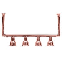Hanson Heat Lamps 4-CM-BCOP 61 inch Four Bulb Ceiling Mount Food Warmer with Bright Copper Finish - 115/230V