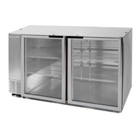 Beverage-Air BB58HC-1-G-S 58 inch Stainless Steel Counter Height Glass Door Back Bar Refrigerator