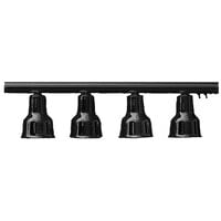 Hanson Heat Lamps 4-LB-B 61 inch Four Bulb Hanging Bar Food Warmer with Black Finish - 115/230V