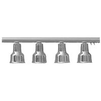 Hanson Heat Lamps 4-LB-SS 61 inch Four Bulb Hanging Bar Food Warmer with Stainless Steel Finish - 115/230V