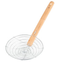 10 inch Round Bamboo-Handled Fine Mesh Skimmer