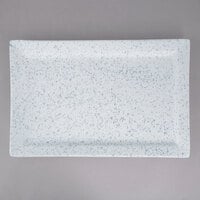 10 Strawberry Street WTR-17-11REC-BS Blue Speckled 17 3/4" x 10 5/8" Rectangular Porcelain Platter - 6/Pack