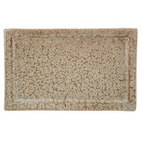 10 Strawberry Street WTR-17-11REC-TE Tiger Eye 17 3/4" x 10 5/8" Rectangular Porcelain Platter - 6/Pack