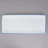 10 Strawberry Street ARCTIC-15RECPLTR Arctic Blue 14 7/8 inch x 6 1/2 inch Rectangular Porcelain Platter - 6/Pack